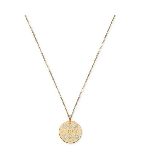 gucci ybb46085100300u|Gucci Icon 18k Yellow Gold White Enamel Necklace .